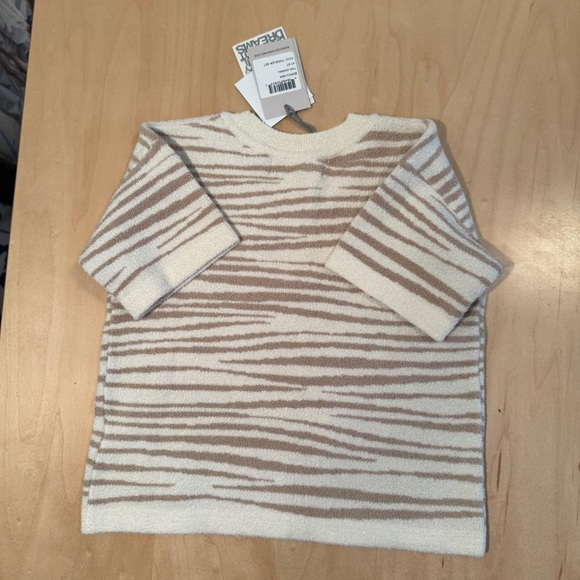 Barefoot Dreams Kids Beige and White Striped Pajama Set - Picture 4 of 11